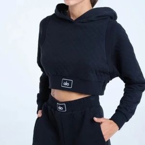 Alo Yoga Quilted Crop Arena Hoodie